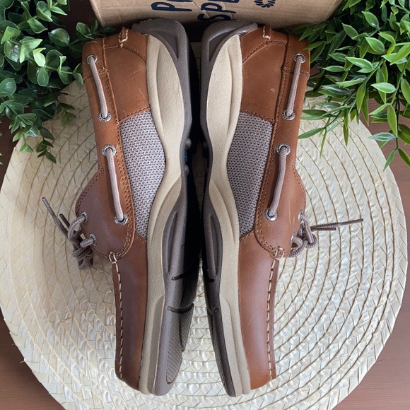 Sperry Men's Intrepid Leather Boat Shoes Tan - Picture 7 of 8